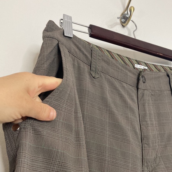 Lululemon Pants Mens 33 x 28 Brown Gray Plaid Stretch Chino Straight Wide Leg - Picture 5 of 15